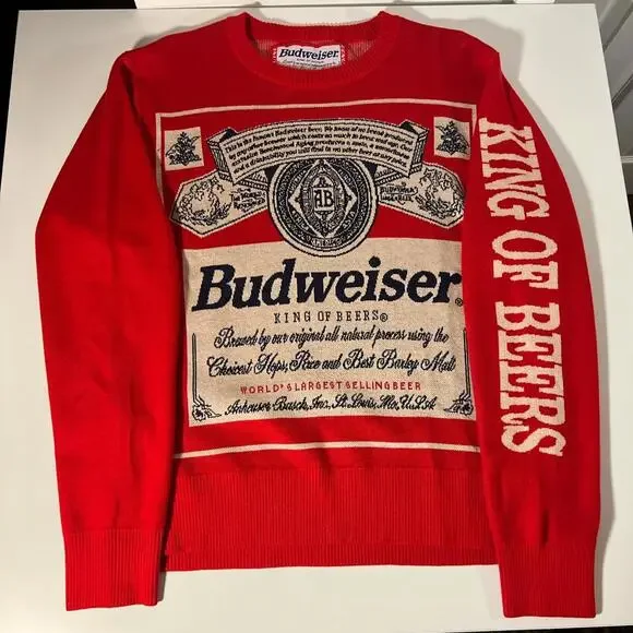 Budweiser‎ Vintage Sweater - King of Beers - Y2K, Streetwear, Dad Vibes, Party - Picture 2 of 7
